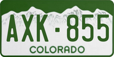 CO license plate AXK855
