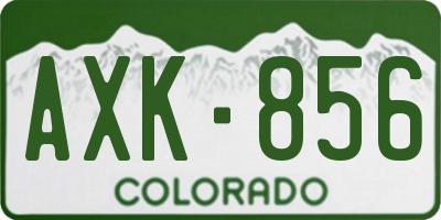 CO license plate AXK856