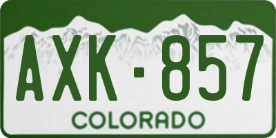 CO license plate AXK857