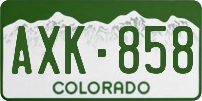 CO license plate AXK858