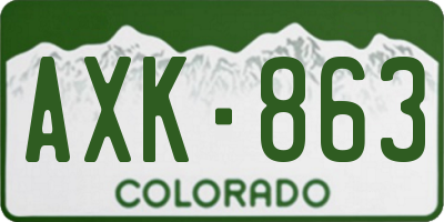 CO license plate AXK863