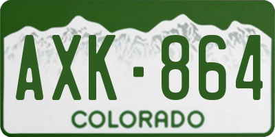 CO license plate AXK864
