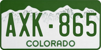 CO license plate AXK865