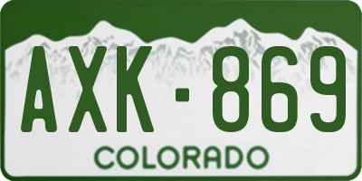 CO license plate AXK869