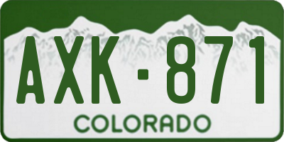 CO license plate AXK871