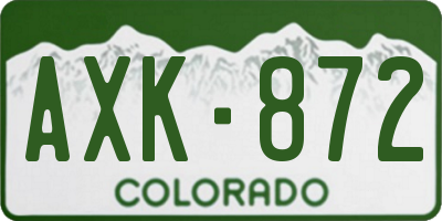 CO license plate AXK872