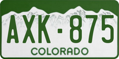 CO license plate AXK875