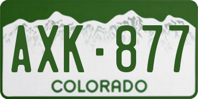 CO license plate AXK877