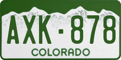 CO license plate AXK878