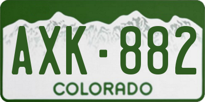 CO license plate AXK882