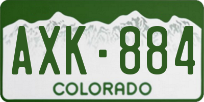 CO license plate AXK884