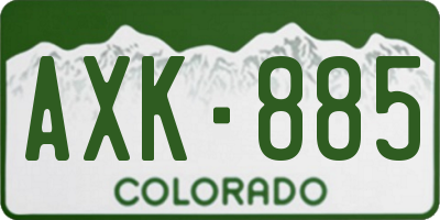 CO license plate AXK885