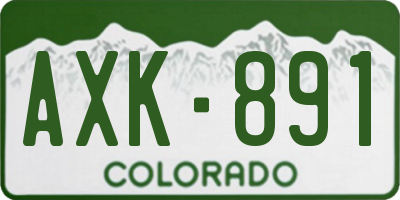CO license plate AXK891