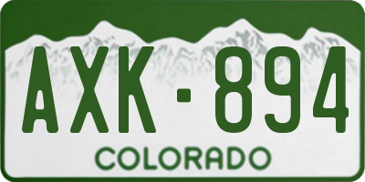 CO license plate AXK894