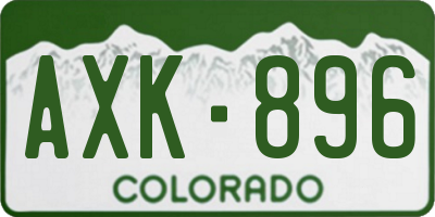 CO license plate AXK896