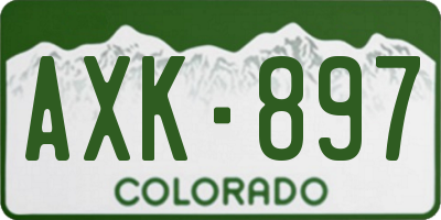 CO license plate AXK897