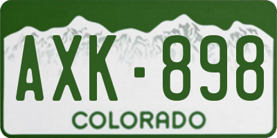 CO license plate AXK898