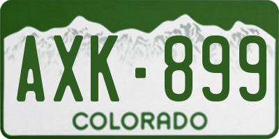 CO license plate AXK899