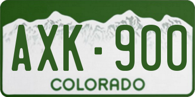 CO license plate AXK900
