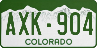 CO license plate AXK904