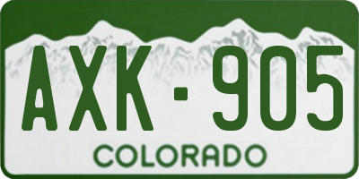 CO license plate AXK905