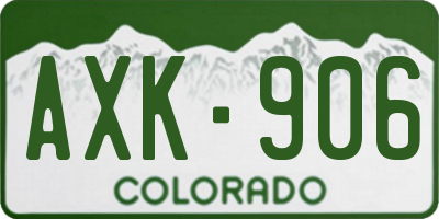 CO license plate AXK906