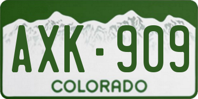 CO license plate AXK909