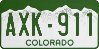 CO license plate AXK911