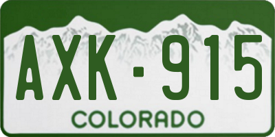 CO license plate AXK915