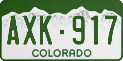 CO license plate AXK917