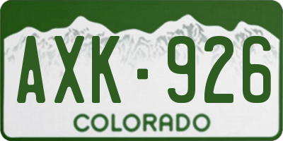 CO license plate AXK926