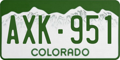 CO license plate AXK951