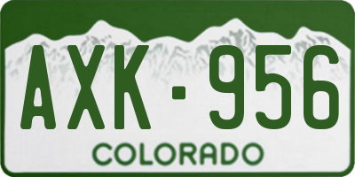 CO license plate AXK956
