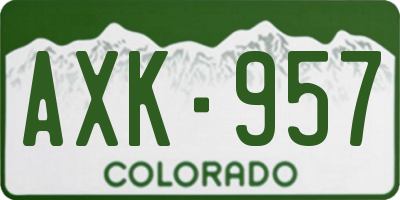 CO license plate AXK957