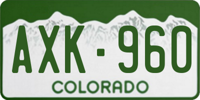 CO license plate AXK960