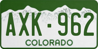 CO license plate AXK962