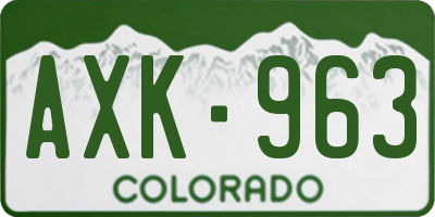 CO license plate AXK963