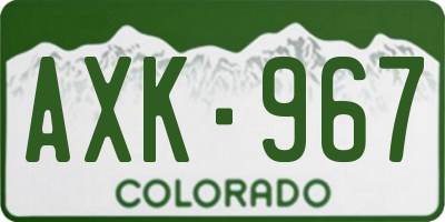CO license plate AXK967