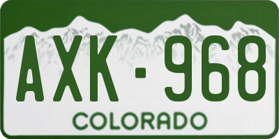 CO license plate AXK968