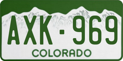 CO license plate AXK969