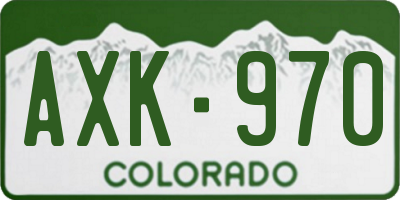 CO license plate AXK970