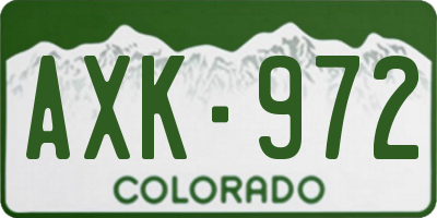 CO license plate AXK972