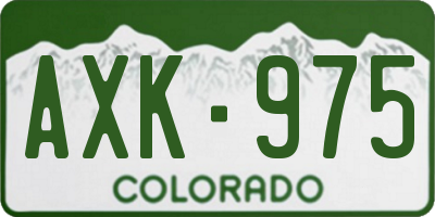 CO license plate AXK975