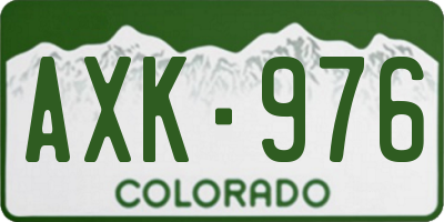 CO license plate AXK976