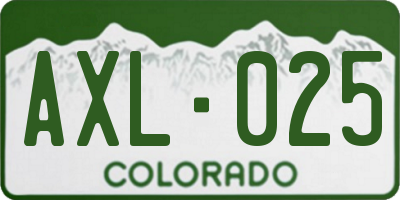 CO license plate AXL025