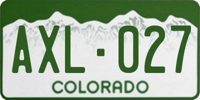 CO license plate AXL027