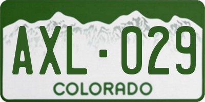 CO license plate AXL029