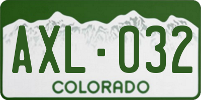 CO license plate AXL032