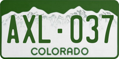 CO license plate AXL037