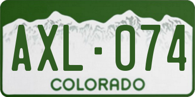 CO license plate AXL074